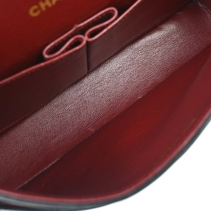 Chanel 1991-1994 Black Lambskin Medium Classic Double Flap Shoulder Bag