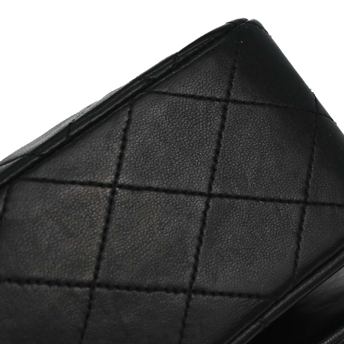 Chanel 1989-1991 Black Lambskin Turnlock Small Full Flap Shoulder Bag