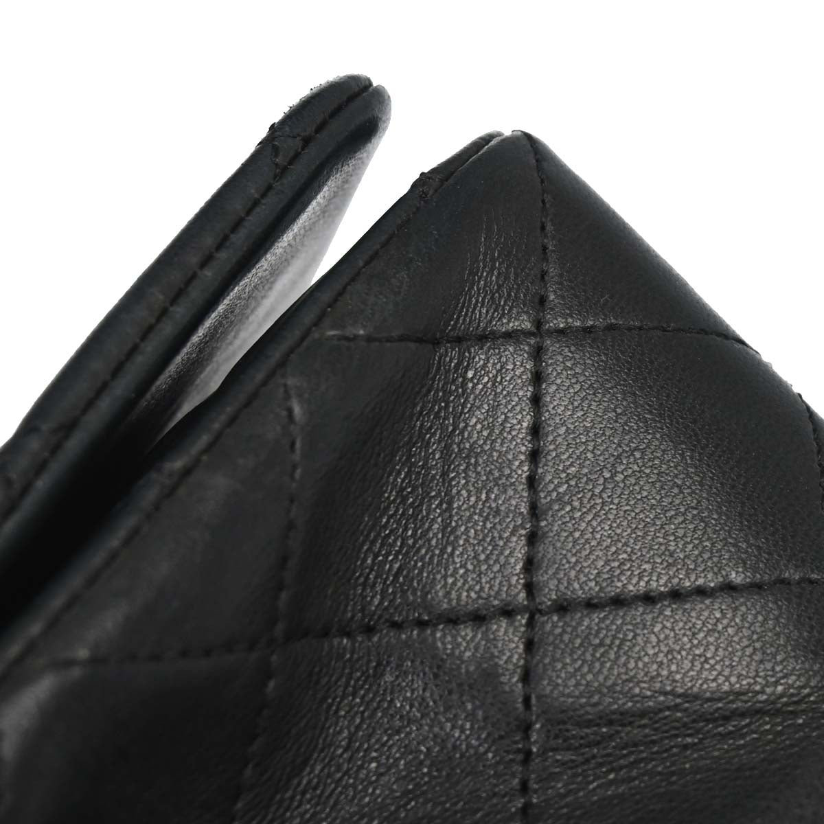 Chanel 1989-1991 Black Lambskin Turnlock Small Full Flap Shoulder Bag