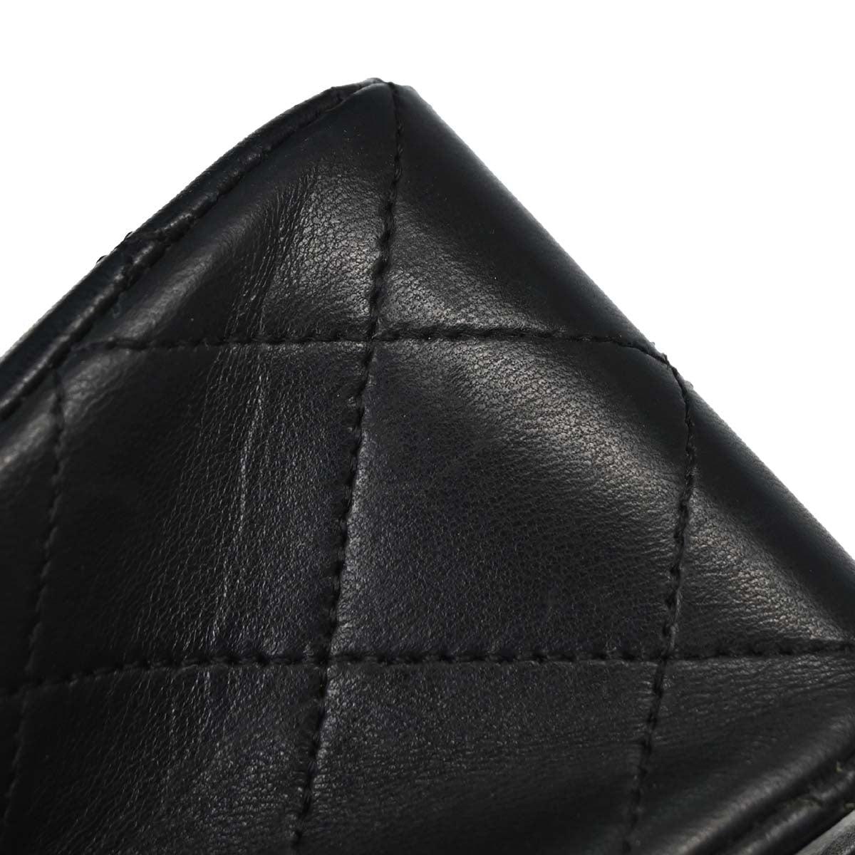 Chanel 1989-1991 Black Lambskin Turnlock Small Full Flap Shoulder Bag