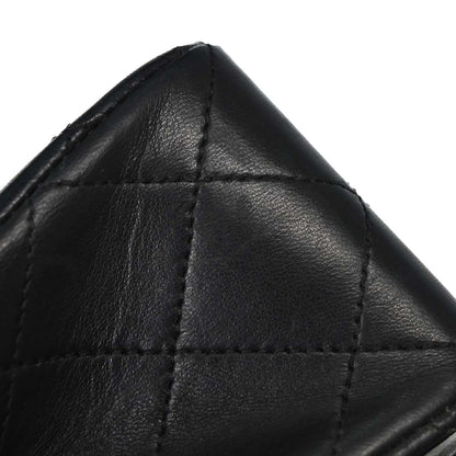 Chanel 1989-1991 Black Lambskin Turnlock Small Full Flap Shoulder Bag