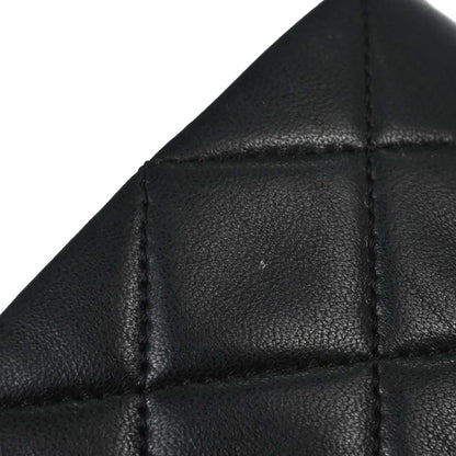 Chanel 1989-1991 Black Lambskin Turnlock Small Full Flap Shoulder Bag