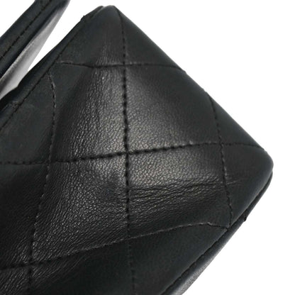 Chanel 1989-1991 Black Lambskin Turnlock Small Full Flap Shoulder Bag