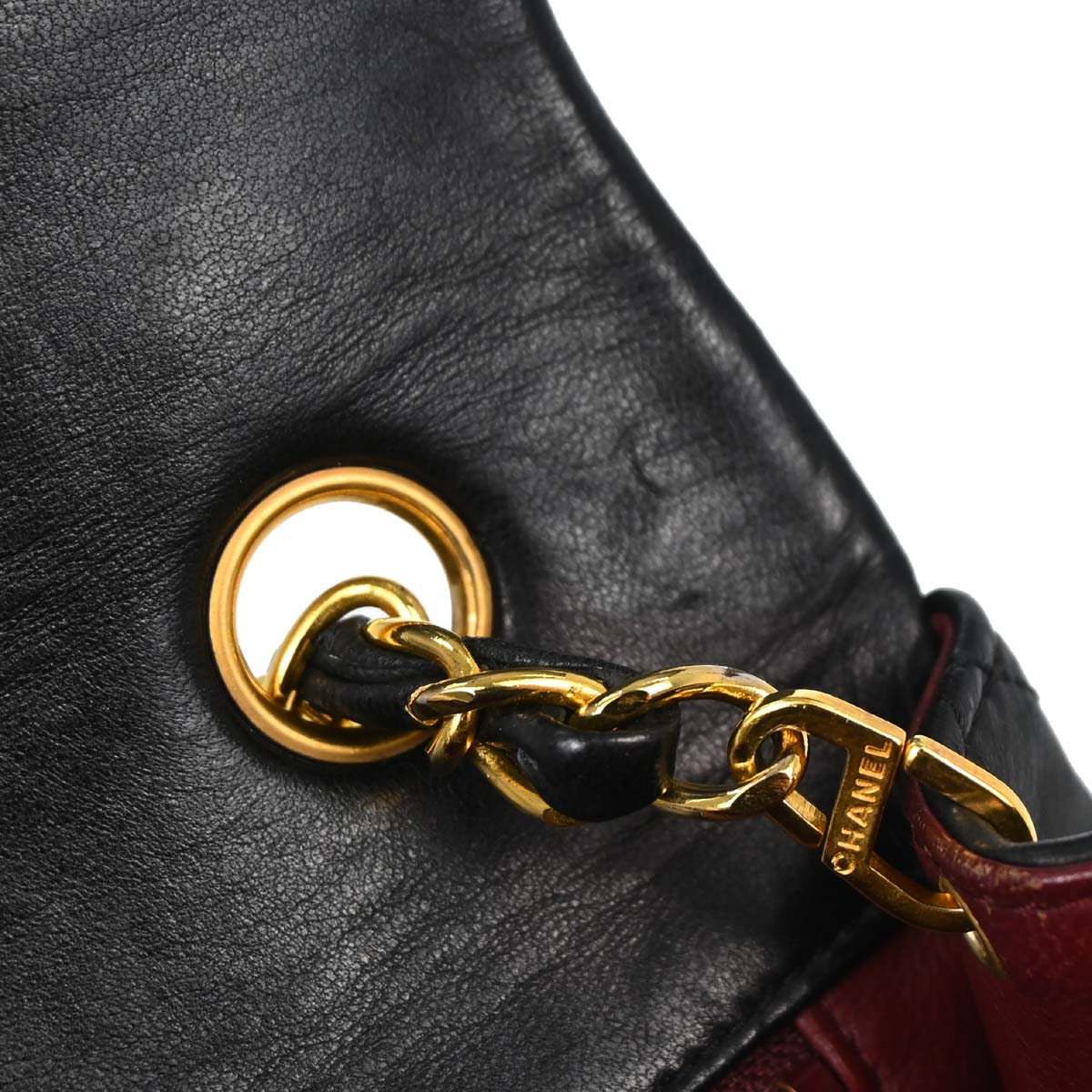 Chanel 1989-1991 Black Lambskin Turnlock Small Full Flap Shoulder Bag