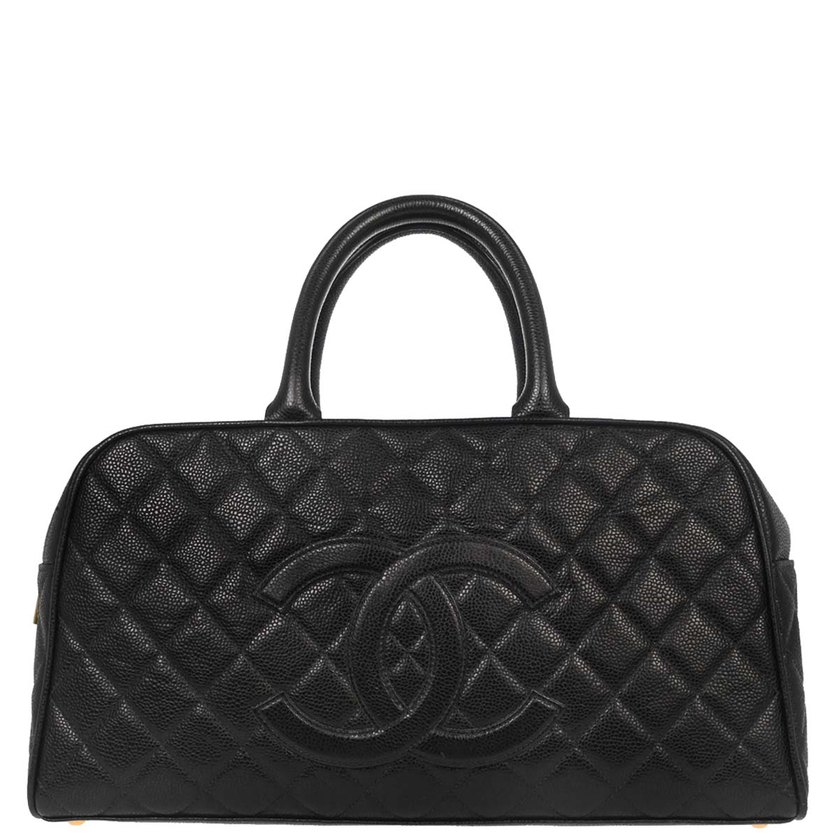 Chanel 2003-2004 Black Caviar Skin Bowling Bag 37
