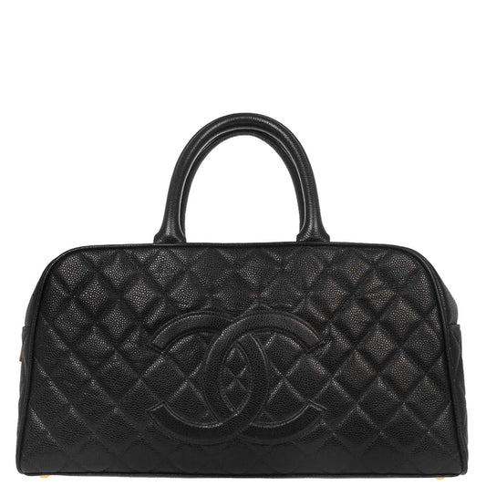 Chanel 2003-2004 Black Caviar Skin Bowling Bag 37