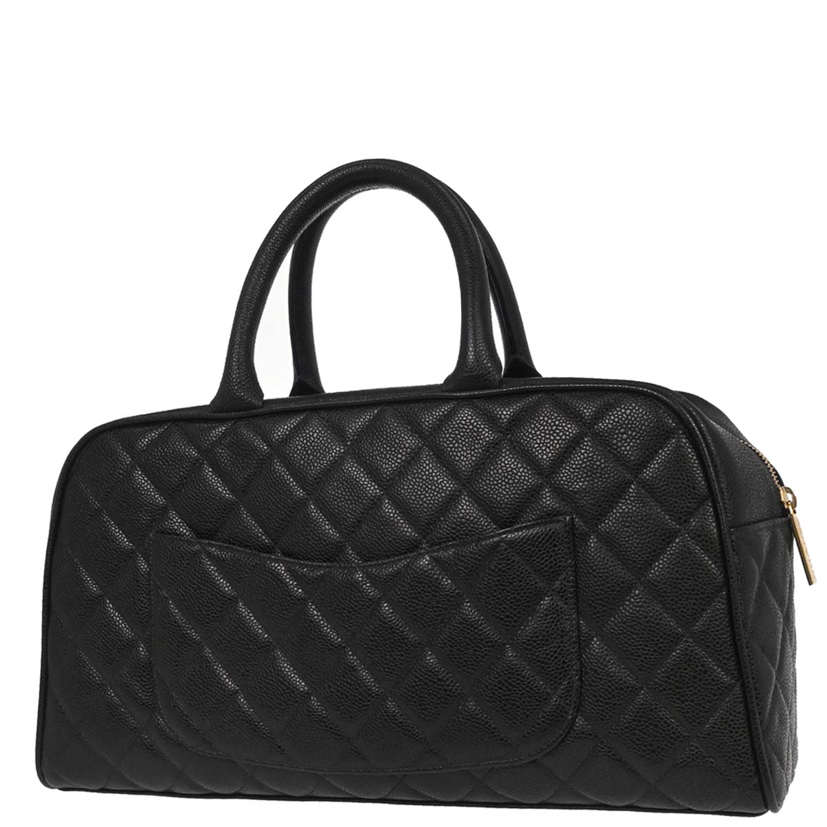 Chanel 2003-2004 Black Caviar Skin Bowling Bag 37