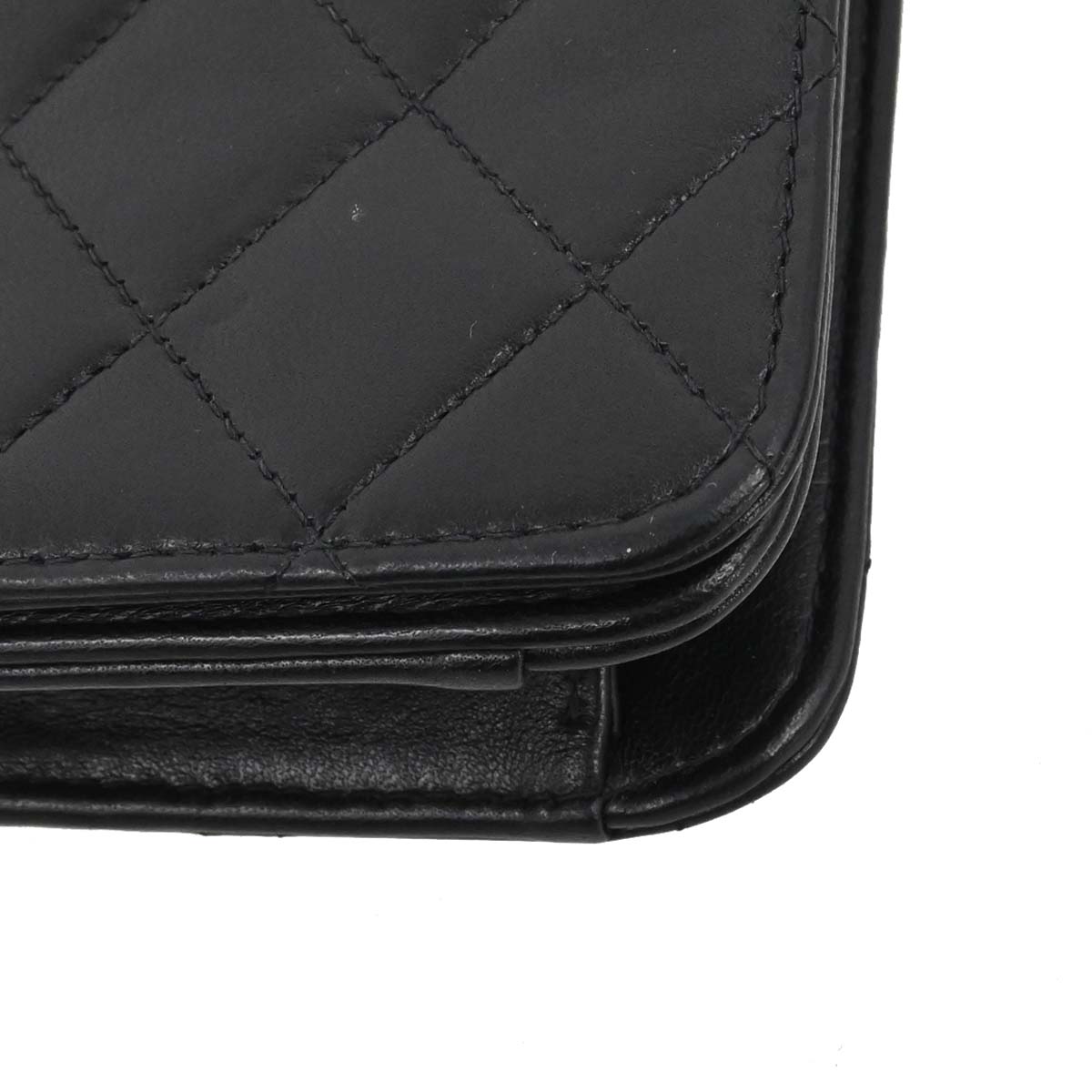 Chanel 1996-1997 Black Lambskin Pushlock Mini Full Flap Shoulder Bag