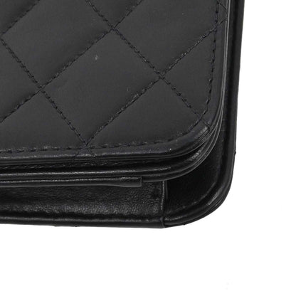 Chanel 1996-1997 Black Lambskin Pushlock Mini Full Flap Shoulder Bag