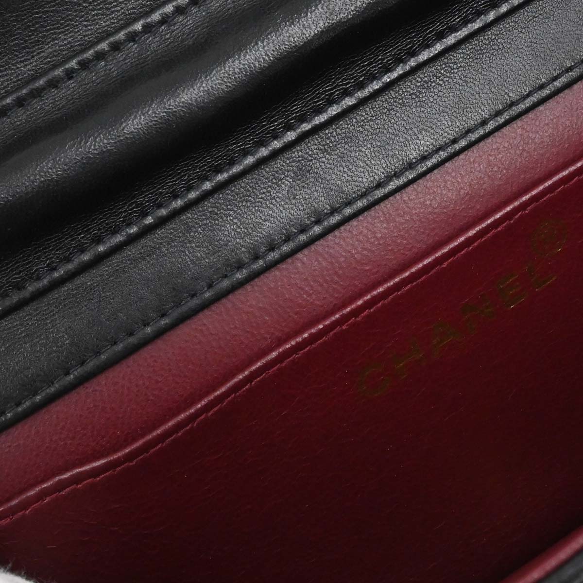 Chanel 1996-1997 Black Lambskin Pushlock Mini Full Flap Shoulder Bag