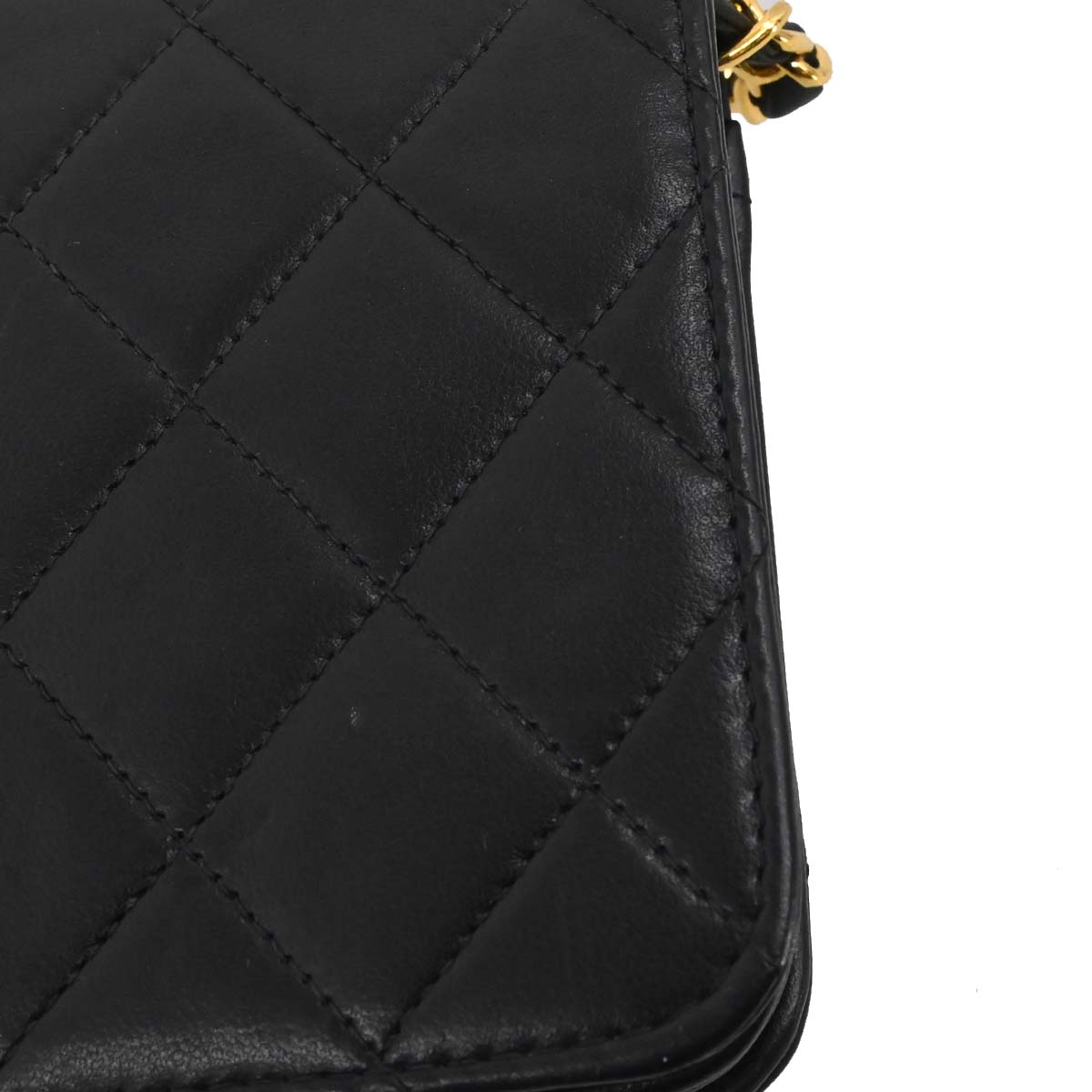 Chanel 1996-1997 Black Lambskin Pushlock Mini Full Flap Shoulder Bag