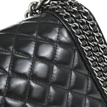 Boy Chanel 2016-2017 Black Calfskin Medium Chain Shoulder Bag