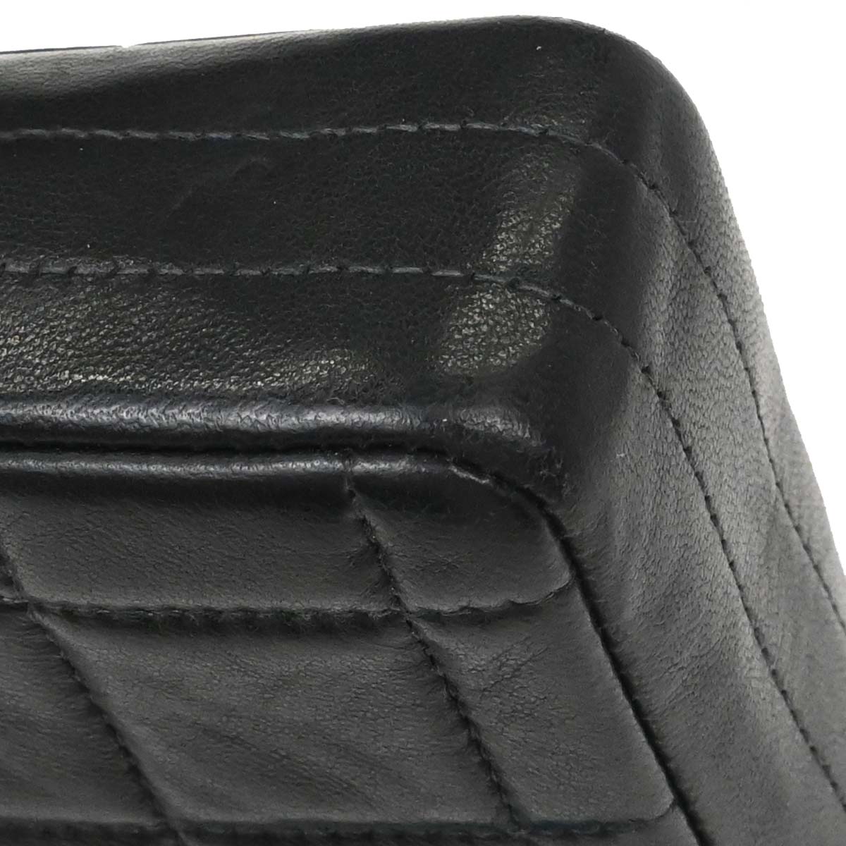 Chanel 2000-2002 Black Lambskin Choco Bar East West Shoulder Bag