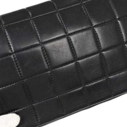 Chanel 2000-2002 Black Lambskin Choco Bar East West Shoulder Bag
