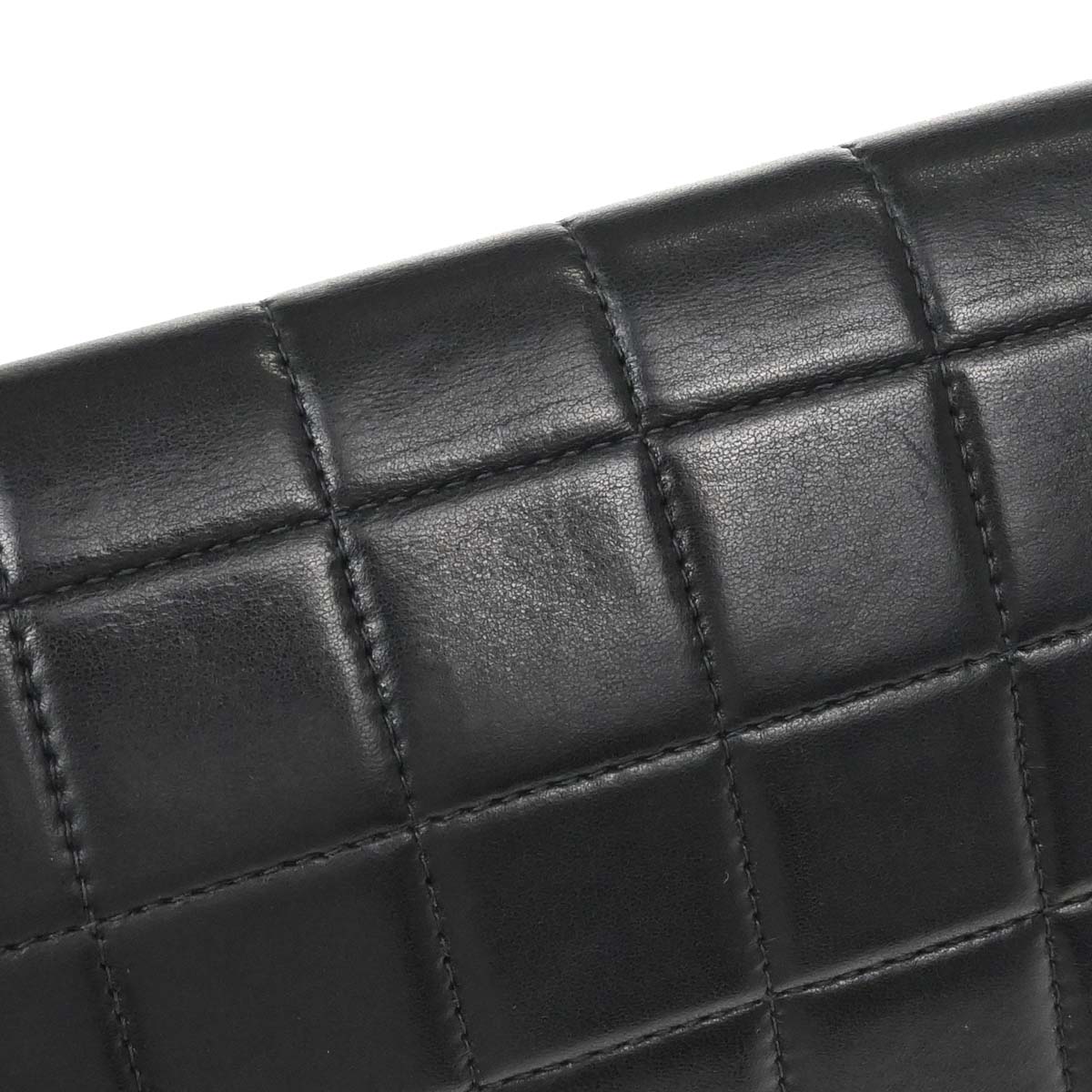 Chanel 2000-2002 Black Lambskin Choco Bar East West Shoulder Bag