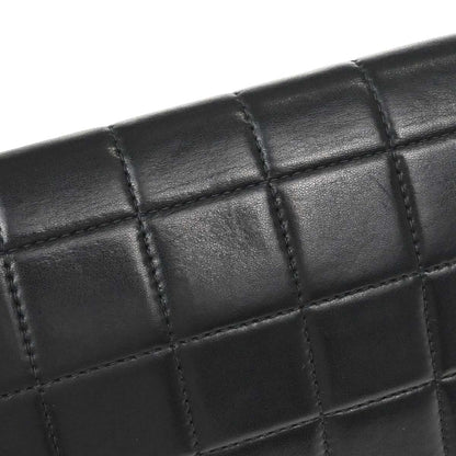 Chanel 2000-2002 Black Lambskin Choco Bar East West Shoulder Bag