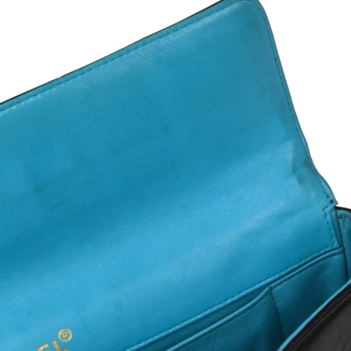 Chanel 2000-2002 Black Lambskin Choco Bar East West Shoulder Bag