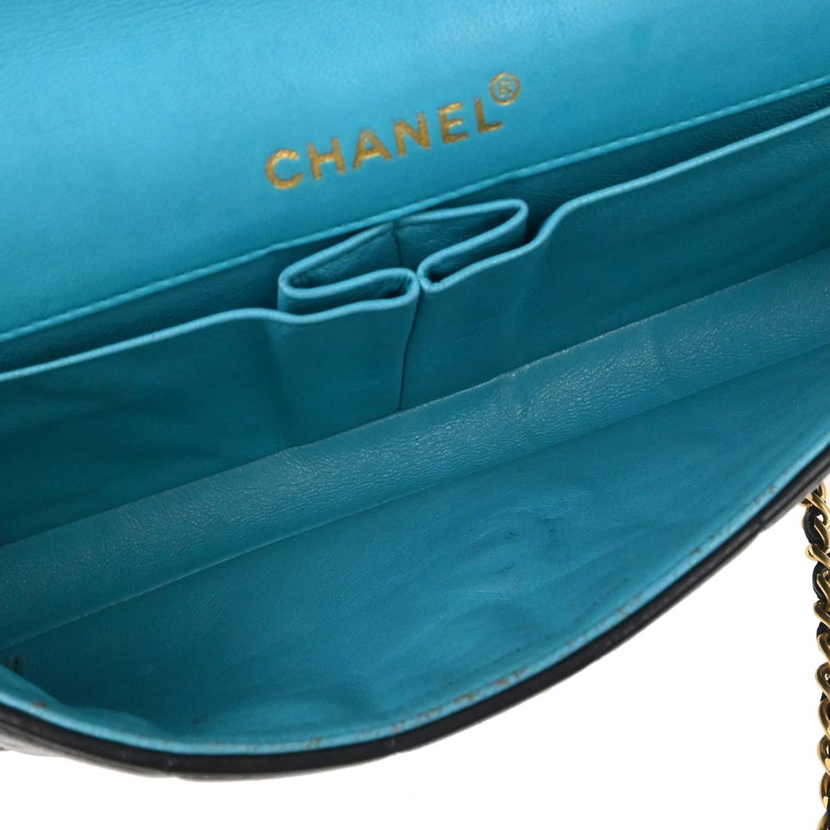 Chanel 2000-2002 Black Lambskin Choco Bar East West Shoulder Bag