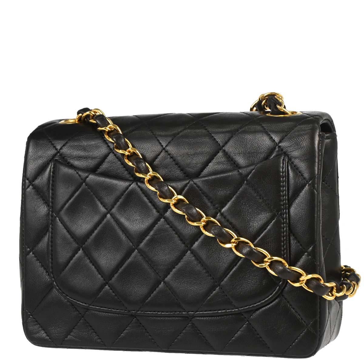 Chanel 1994-1996 Black Lambskin Mini Classic Square Flap Shoulder Bag 17