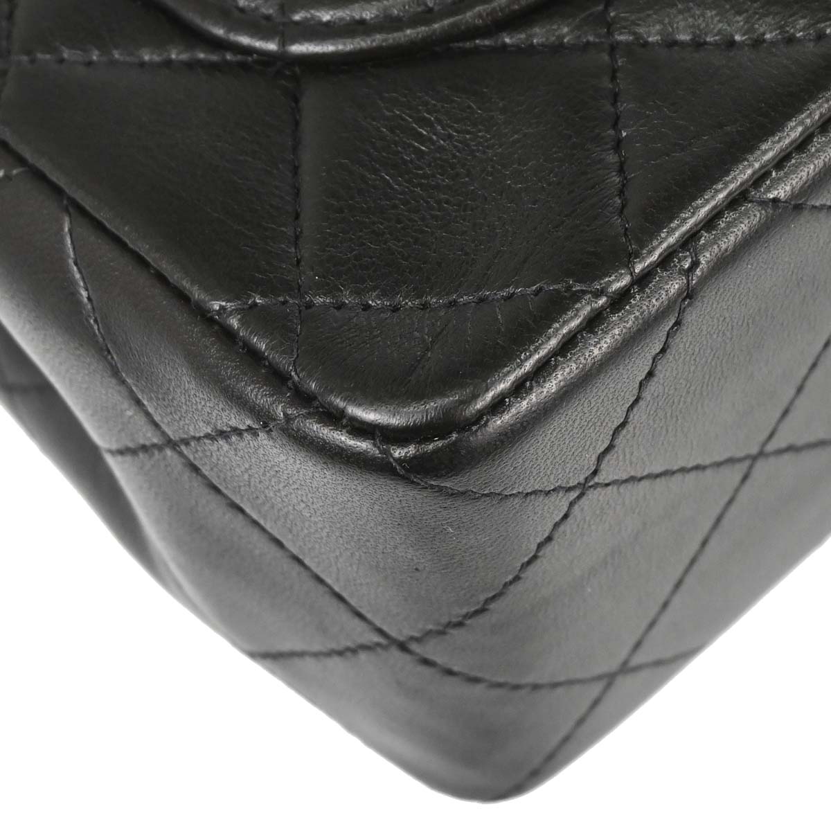 Chanel 1994-1996 Black Lambskin Mini Classic Square Flap Shoulder Bag 17