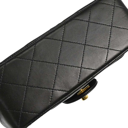 Chanel 1994-1996 Black Lambskin Mini Classic Square Flap Shoulder Bag 17