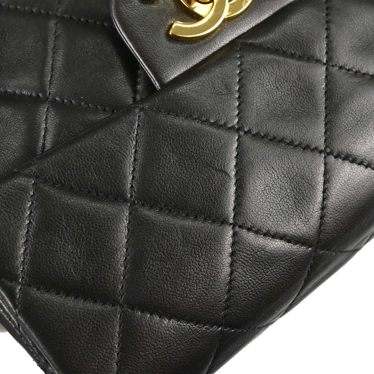 Chanel 1994-1996 Black Lambskin Mini Classic Square Flap Shoulder Bag 17