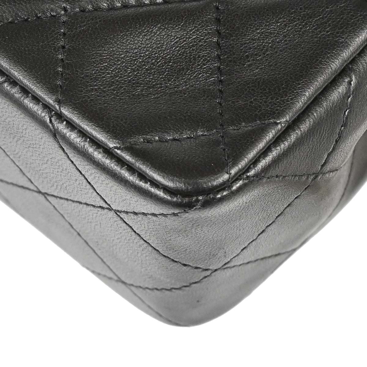 Chanel 1994-1996 Black Lambskin Mini Classic Square Flap Shoulder Bag 17