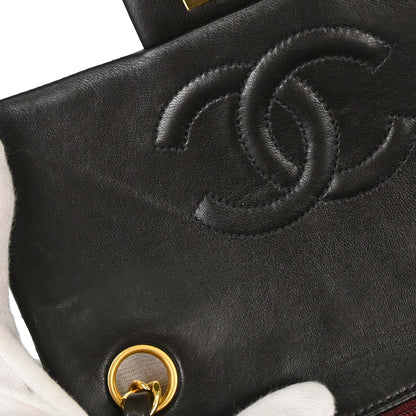 Chanel 1994-1996 Black Lambskin Mini Classic Square Flap Shoulder Bag 17