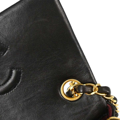 Chanel 1994-1996 Black Lambskin Mini Classic Square Flap Shoulder Bag 17