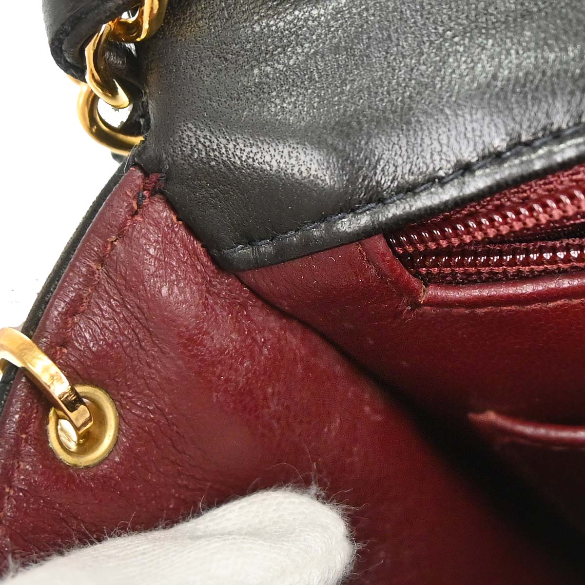 Chanel 1994-1996 Black Lambskin Mini Classic Square Flap Shoulder Bag 17