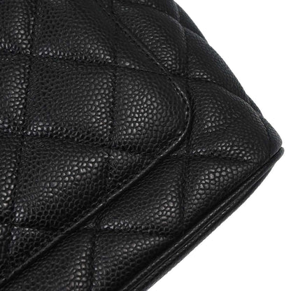 Chanel Black Caviar Skin Medallion Tote Handbag
