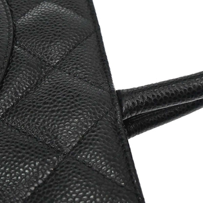 Chanel Black Caviar Skin Medallion Tote Handbag