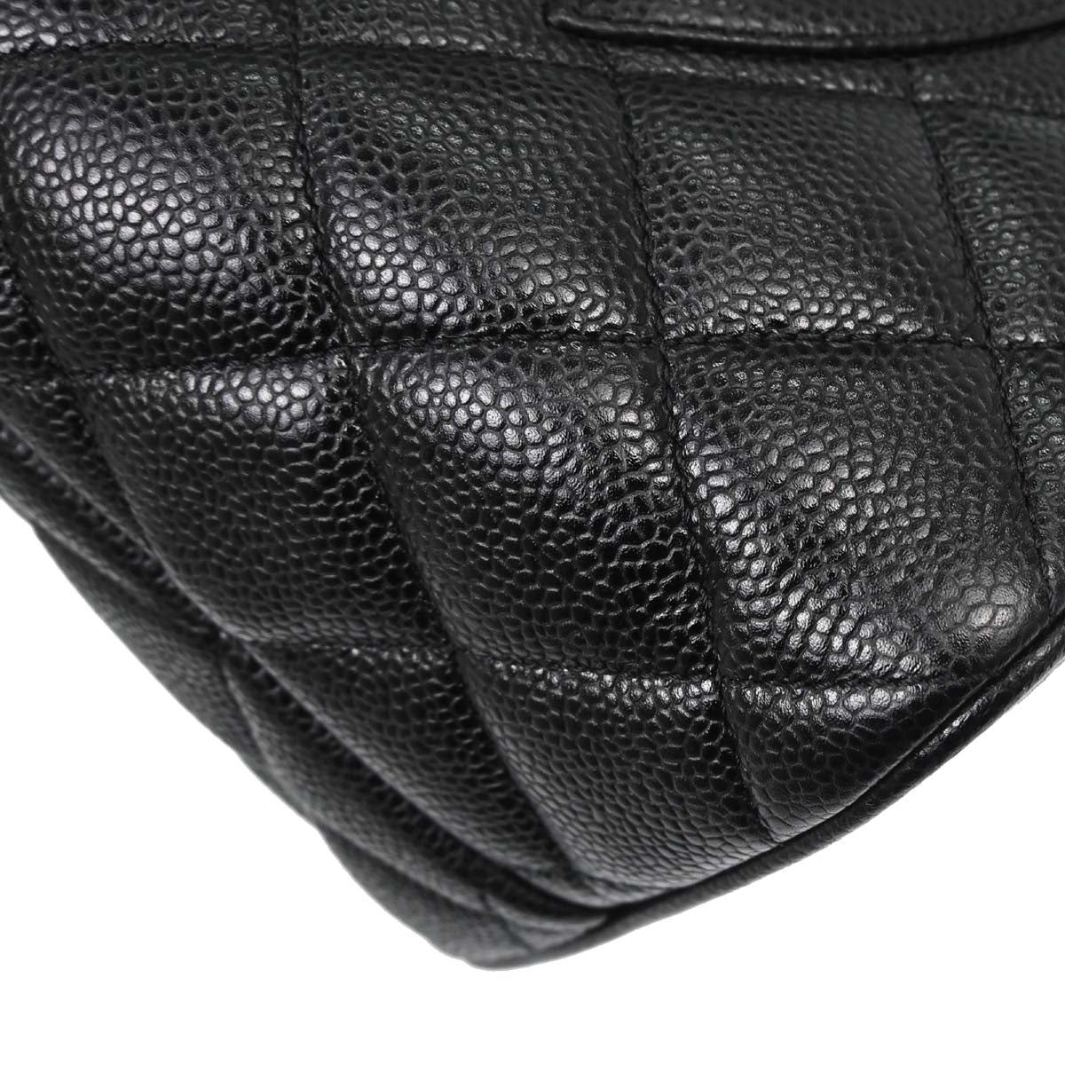 Chanel Black Caviar Skin Medallion Tote Handbag