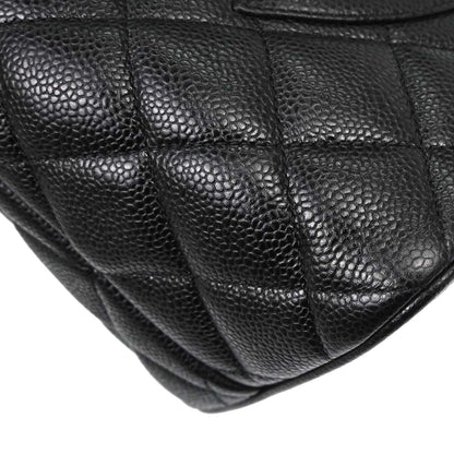 Chanel Black Caviar Skin Medallion Tote Handbag