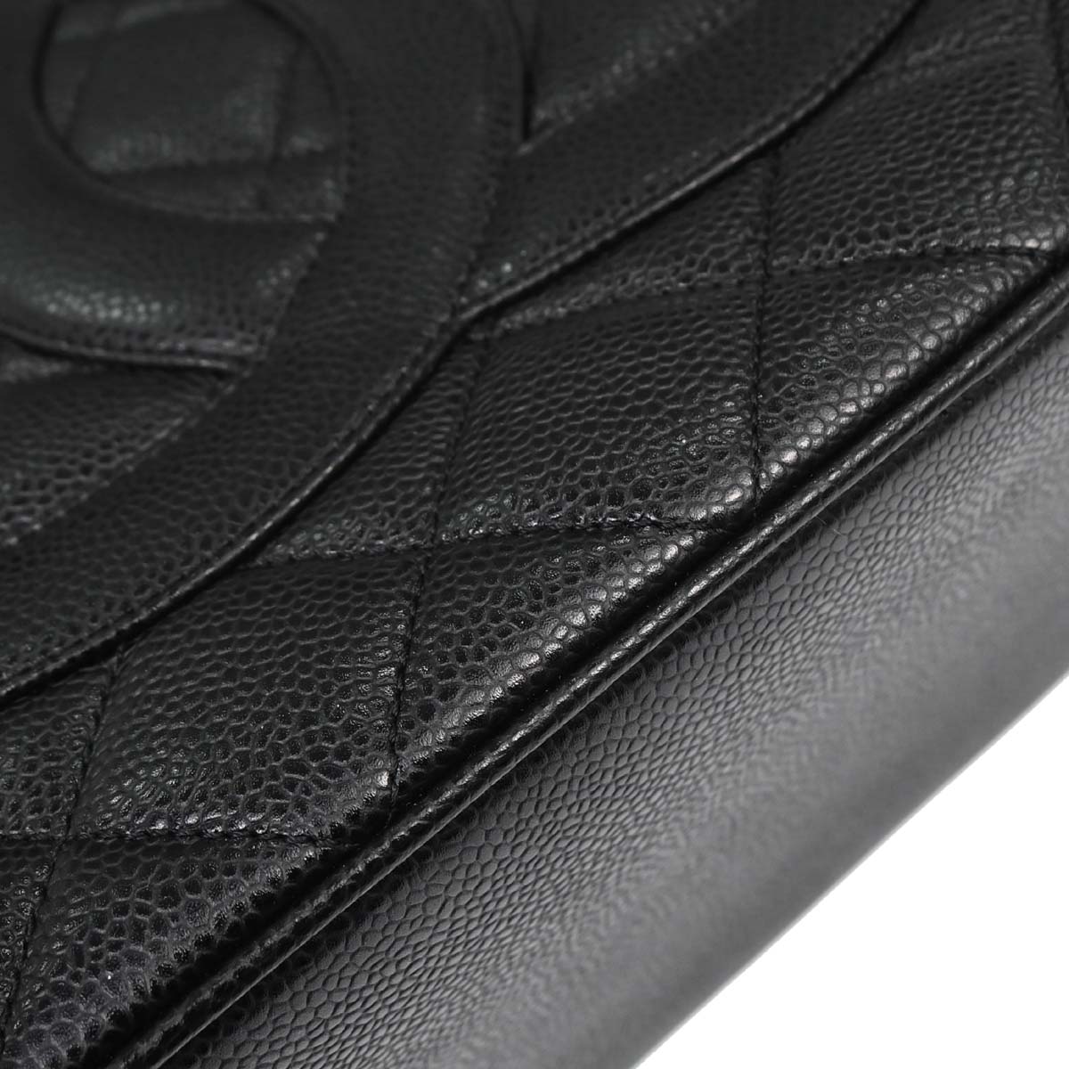Chanel Black Caviar Skin Medallion Tote Handbag