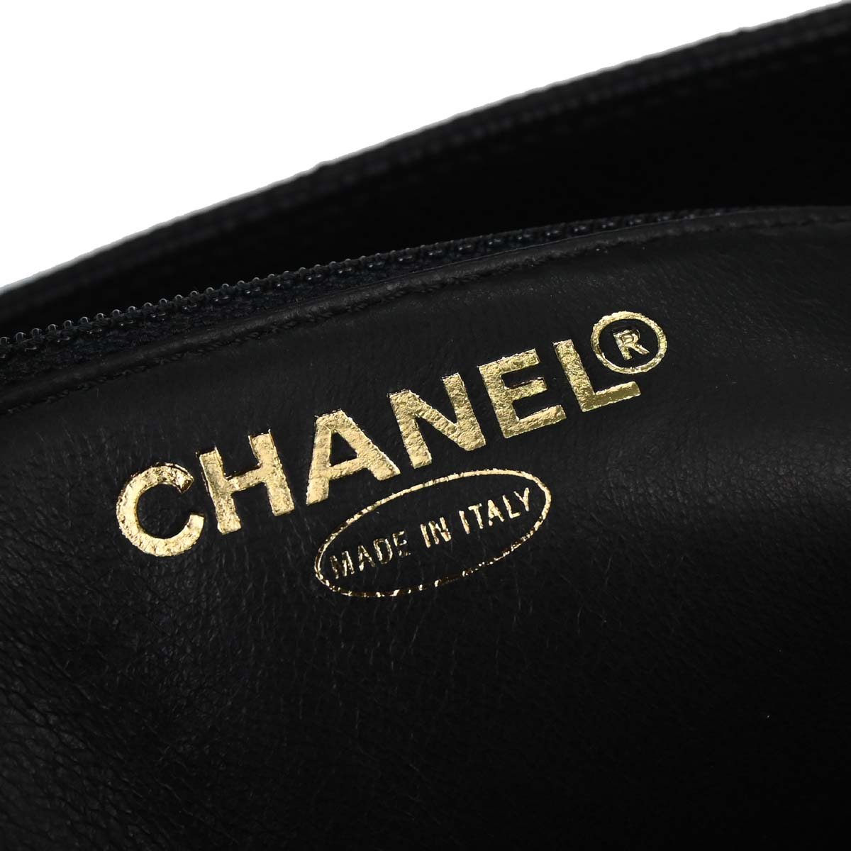 Chanel Black Caviar Skin Medallion Tote Handbag