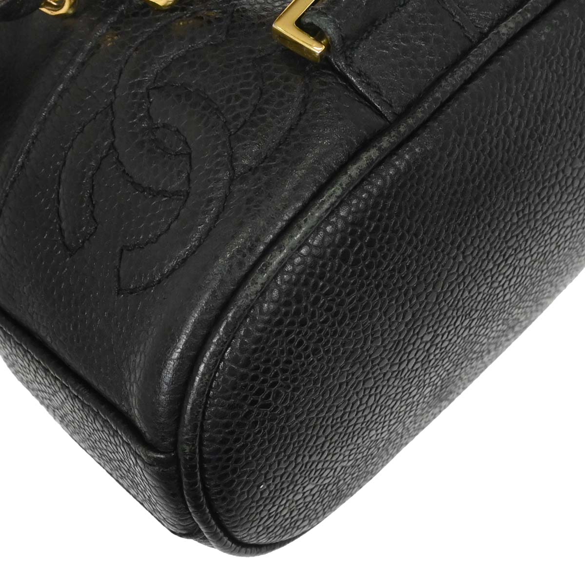 Chanel 1996-1997 Black Caviar Skin Triple CC Backpack