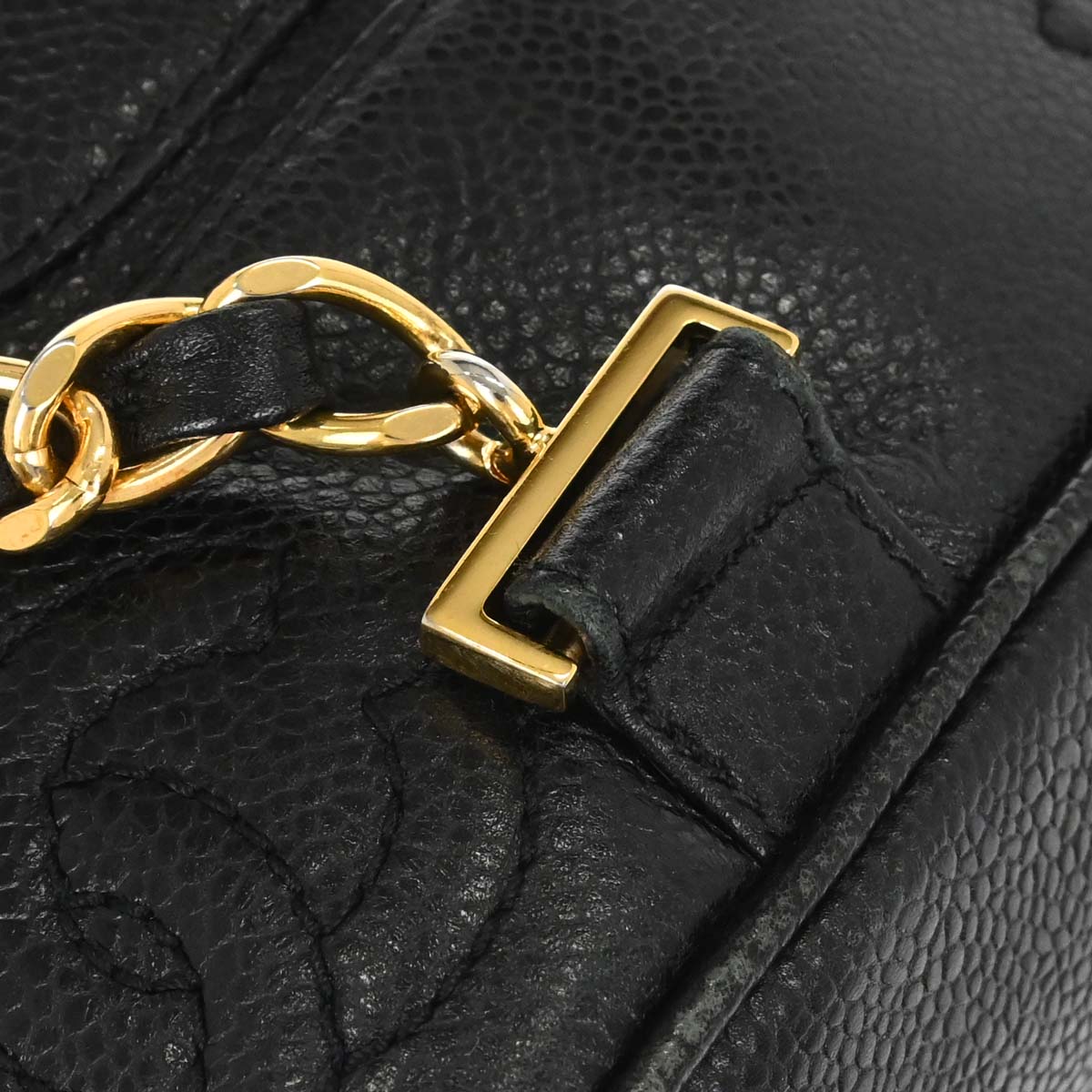 Chanel 1996-1997 Black Caviar Skin Triple CC Backpack