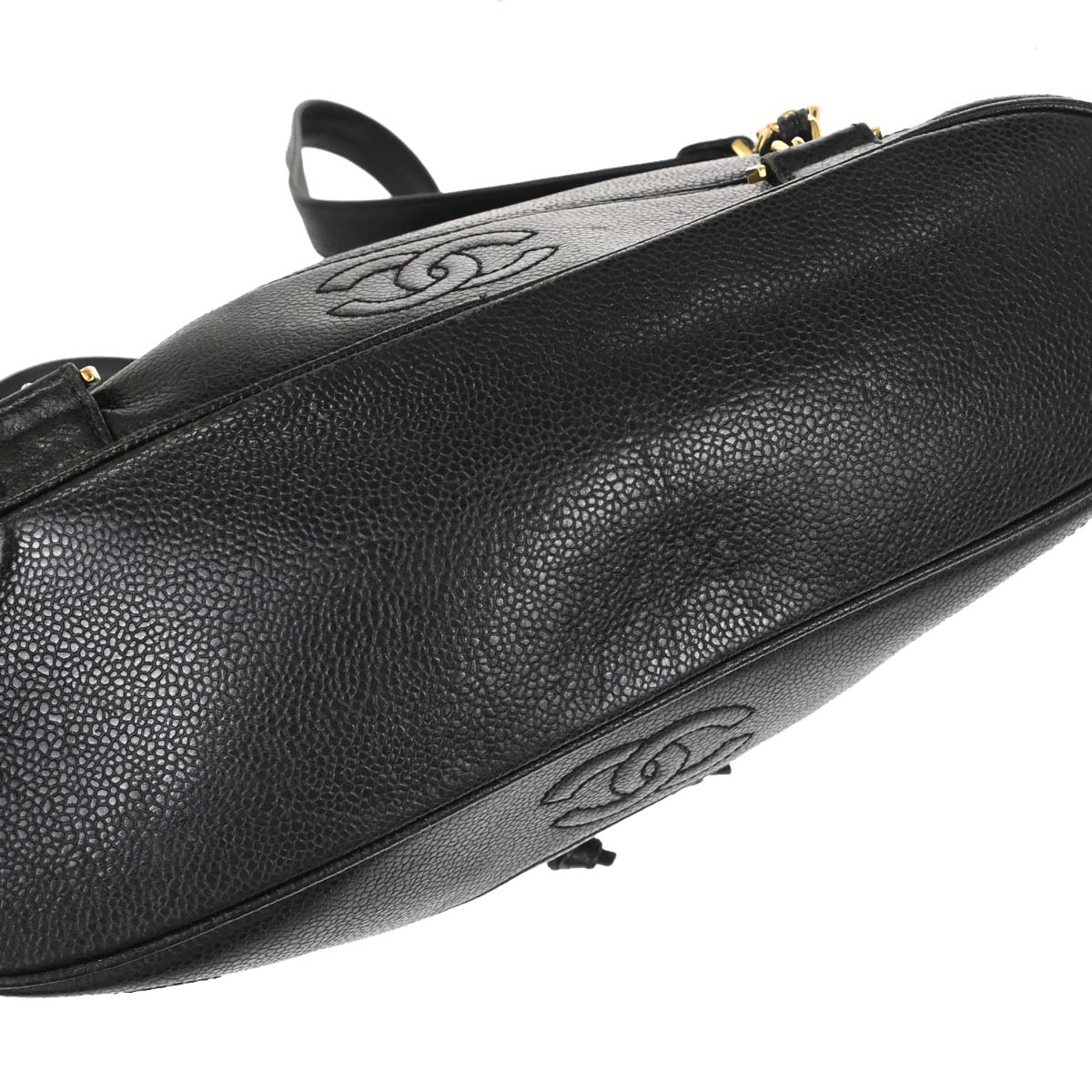 Chanel 1996-1997 Black Caviar Skin Triple CC Backpack