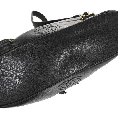 Chanel 1996-1997 Black Caviar Skin Triple CC Backpack
