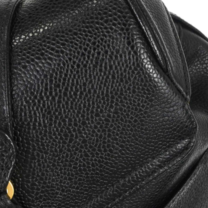 Chanel 1996-1997 Black Caviar Skin Triple CC Backpack