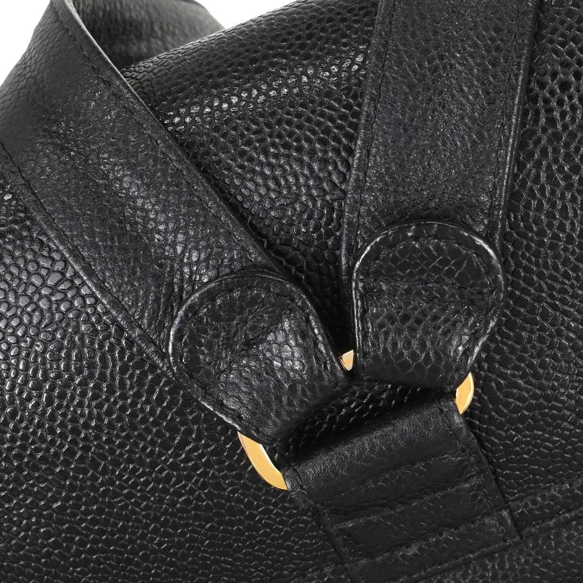 Chanel 1996-1997 Black Caviar Skin Triple CC Backpack