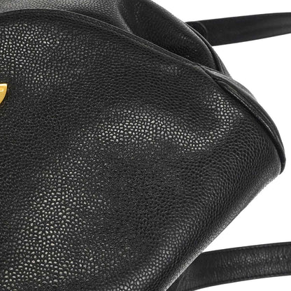 Chanel 1996-1997 Black Caviar Skin Triple CC Backpack