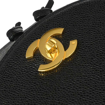 Chanel 1996-1997 Black Caviar Skin Triple CC Backpack