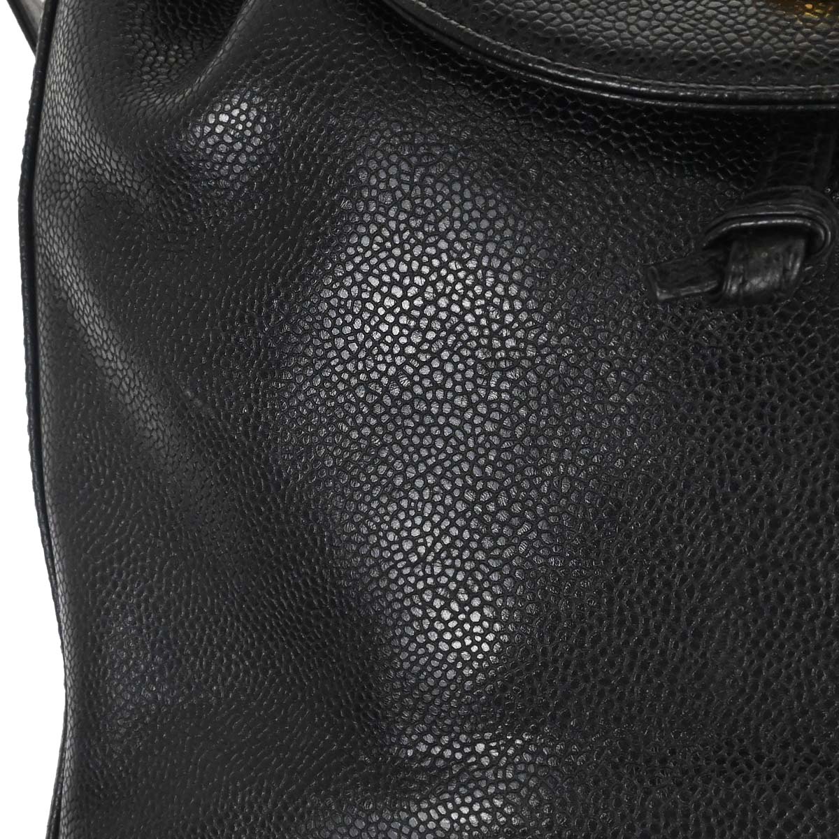Chanel 1996-1997 Black Caviar Skin Triple CC Backpack