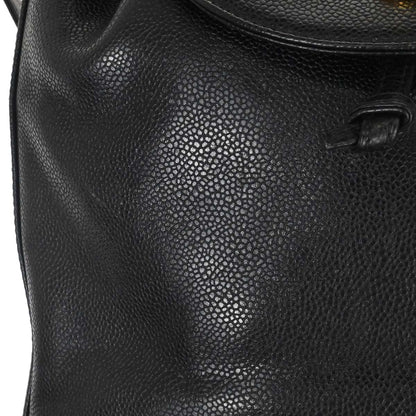 Chanel 1996-1997 Black Caviar Skin Triple CC Backpack