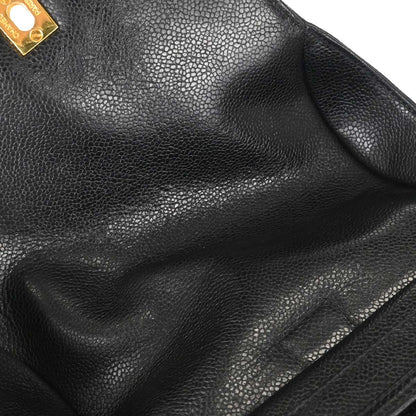Chanel 1996-1997 Black Caviar Skin Triple CC Backpack