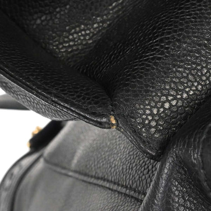 Chanel 1996-1997 Black Caviar Skin Triple CC Backpack