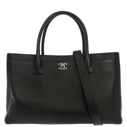Chanel 2015-2016 Black Deerskin Cerf Executive 2way Shoulder Tote Bag