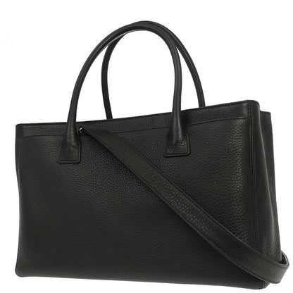 Chanel 2015-2016 Black Deerskin Cerf Executive 2way Shoulder Tote Bag